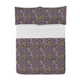thumbnail image 1 of Flower Microfiber Bedspread Set, Retrospective Mandala Floral Patterns Orientalism Illustration, Soft Bedding Set with Pillow Shams & Comforter, 3 Sizes, Purple Sand Brown and White, by Ambesonne, 1 of 1