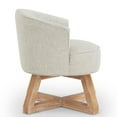thumbnail image 4 of 27" Swivel Chair, Modern Lounge Chair with Linen Fabric Upholstered, Cross-Shaped Wooden Base, Sofa Chair for Living Room, Bedroom, Office, Light Gray, 4 of 6