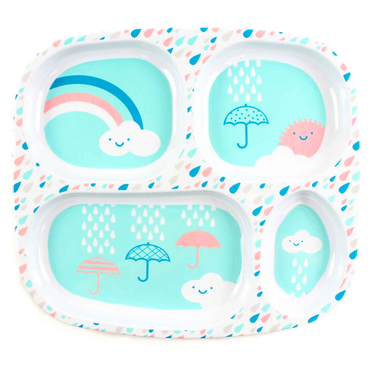 Bumkins Melamine Plate, Rain Cloud