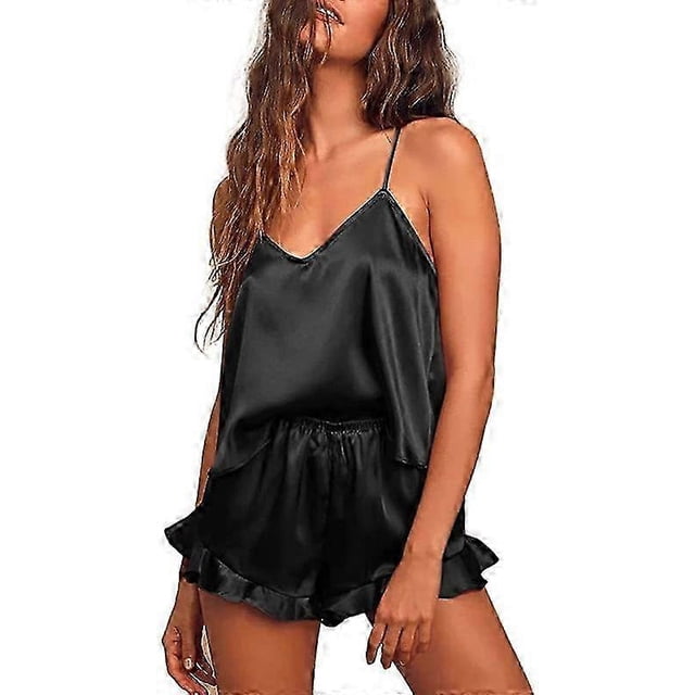 2026 Women's Sexy Silk Satin Ruffled Pajamas Sets