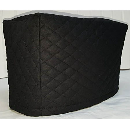 Toaster Cover Patterns - Quilted 2 or 4 Slice Toaster Cover (4 Slice, Black)