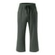 thumbnail image 5 of Pantalones de mujer de cintura alta y pierna ancha - Pantalones de poliéster elásticos con cordón y bolsillos, tallas S-XXXL, 5 of 5