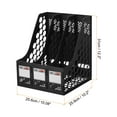 thumbnail image 2 of Unique Bargains Magazine File Holder, PS Plastic Vertical 3 Compartment Desktop Book Storage Rack Organizer, Black, 2 of 4