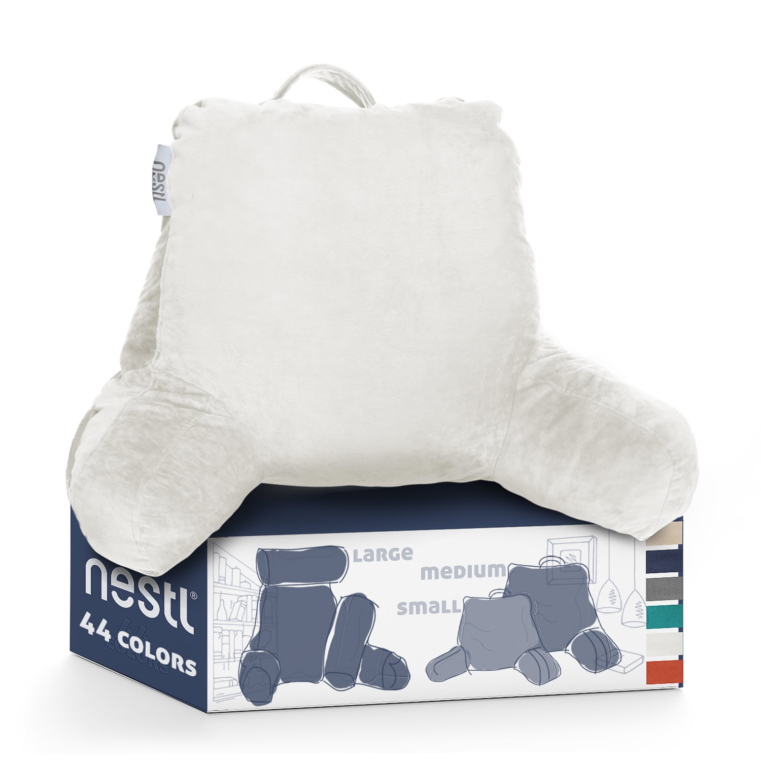 Nestl Backrest Reading Pillow, Bed Rest Pillow with Arms for Sitting In
