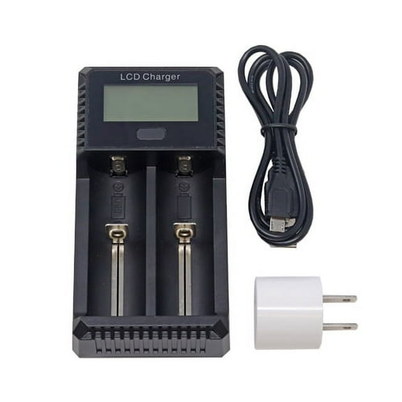 2-Slot 18650 Fast Battery Charger w/ LCD Display (26650, 22650, 18650, 16340)