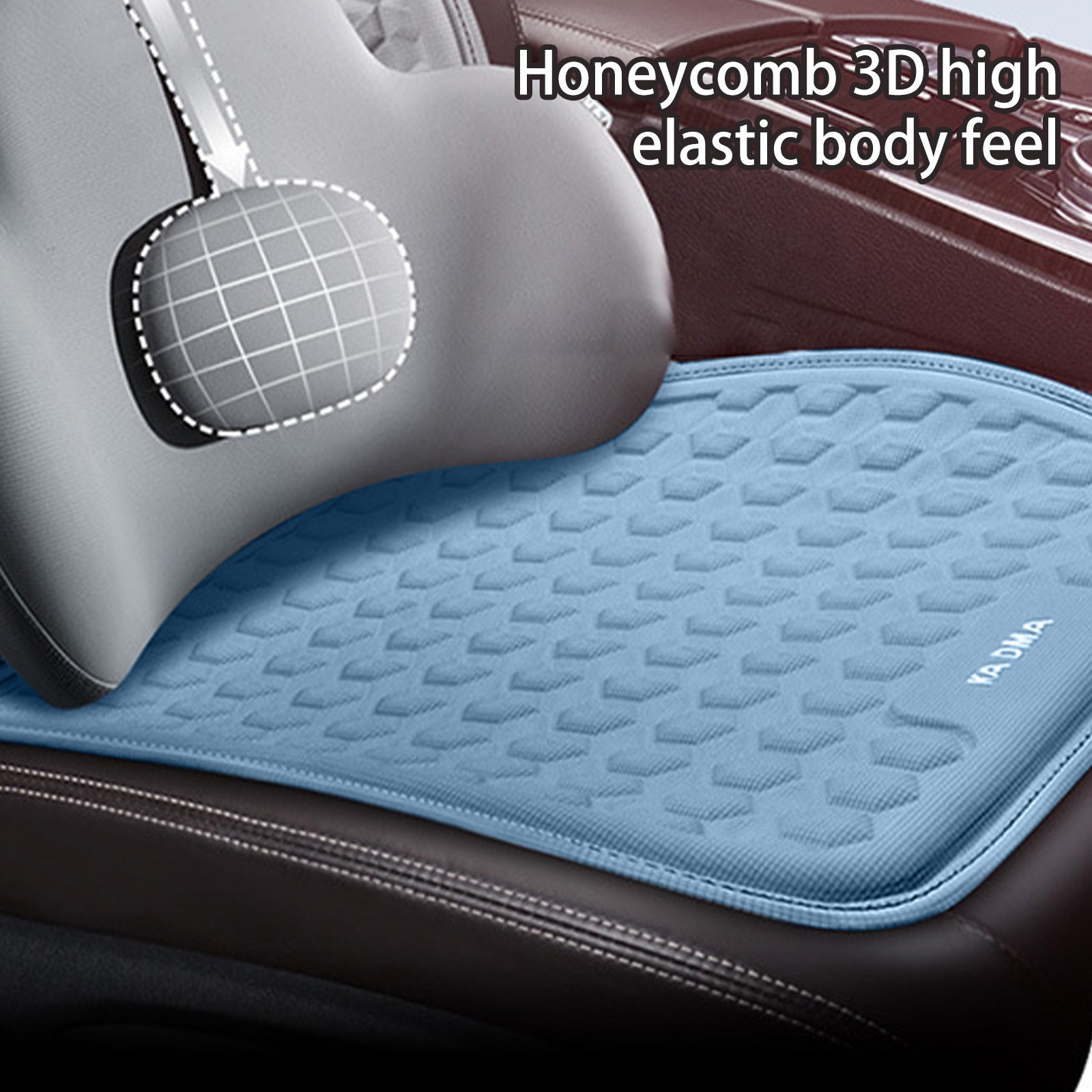 Coussin De Siège Auto Antidérapant été - Soie Glacée Grise, Respirant, Pour Siège Avant Ou Arrière