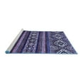 thumbnail image 2 of Ahgly Company Machine Washable Indoor Square Abstract Blue Modern Area Rugs, 6' Square, 2 of 4