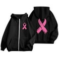 thumbnail image 4 of Hoodies for Women Cropped Hoodie Teen Girls Y2K Festival Pullover Look Women's Zip Up Hoodie Pullover Cancer Awareness Month Long Sleeve Pocket Drawstring Casual Sweatshirt For Everyday Wear, 4 of 6