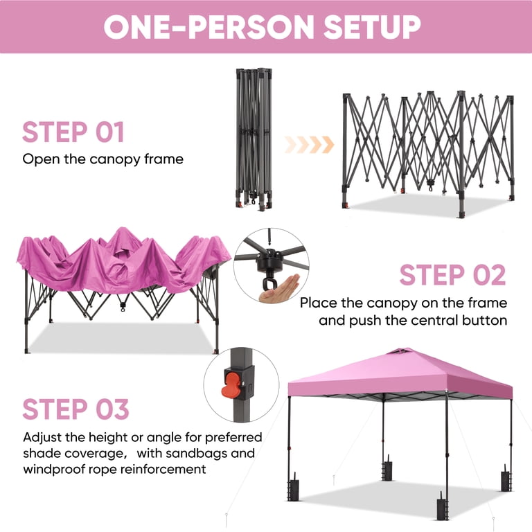 Ainfox 10x10ft Pop-up Canopy Tent, UV Protection, Adjustable
