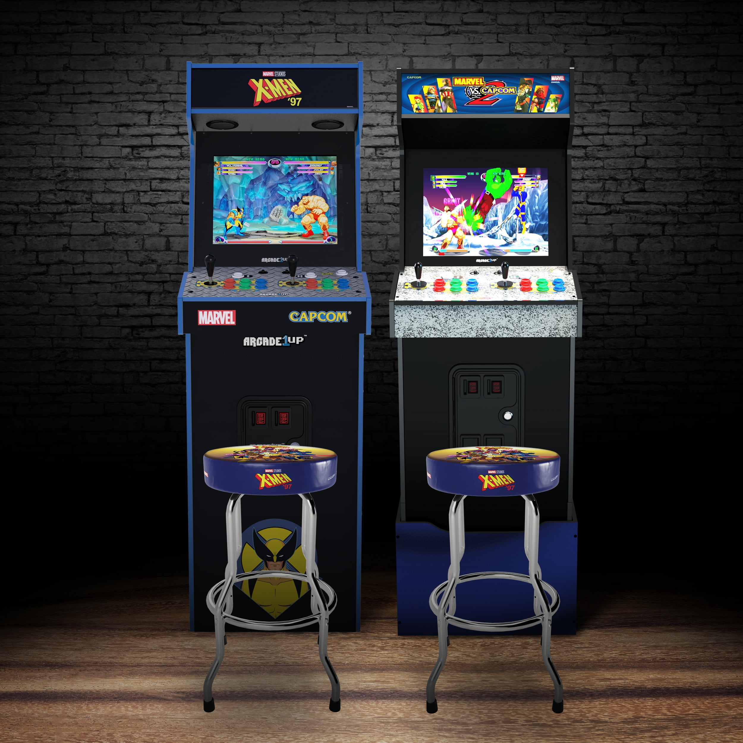 Arcade1Up Marvel X-Men Arcade Stool with Chrome Plated Steel Frame, Multi