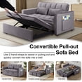 thumbnail image 3 of Howcool 55" Convertible Sleeper Sofa Bed, 3-in-1 Pull Out Loveseat Couch with Storage Pocket, Velvet Sectional Sofa for Living Room, Dark grey, 3 of 7