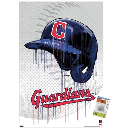 MLB Cleveland Guardians – Drip Helmet 22 Wall Poster with Pushpins 22.375 x 34