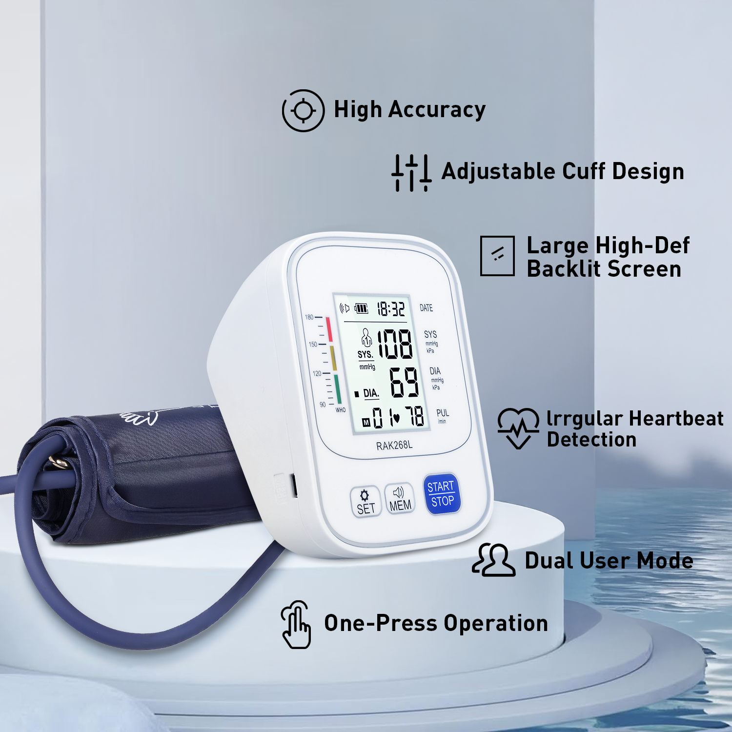 Awpmdmr Voice Blood Pressure Monitor with Large Cuff photo 6