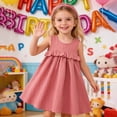 thumbnail image 4 of HCNTES Girls Children Baby Summer Dress Short Sleeve Casual Party Dress for Toddler Little Big Kids 1-5T 7-12T(5-6 Years,L04-Pink), 4 of 9
