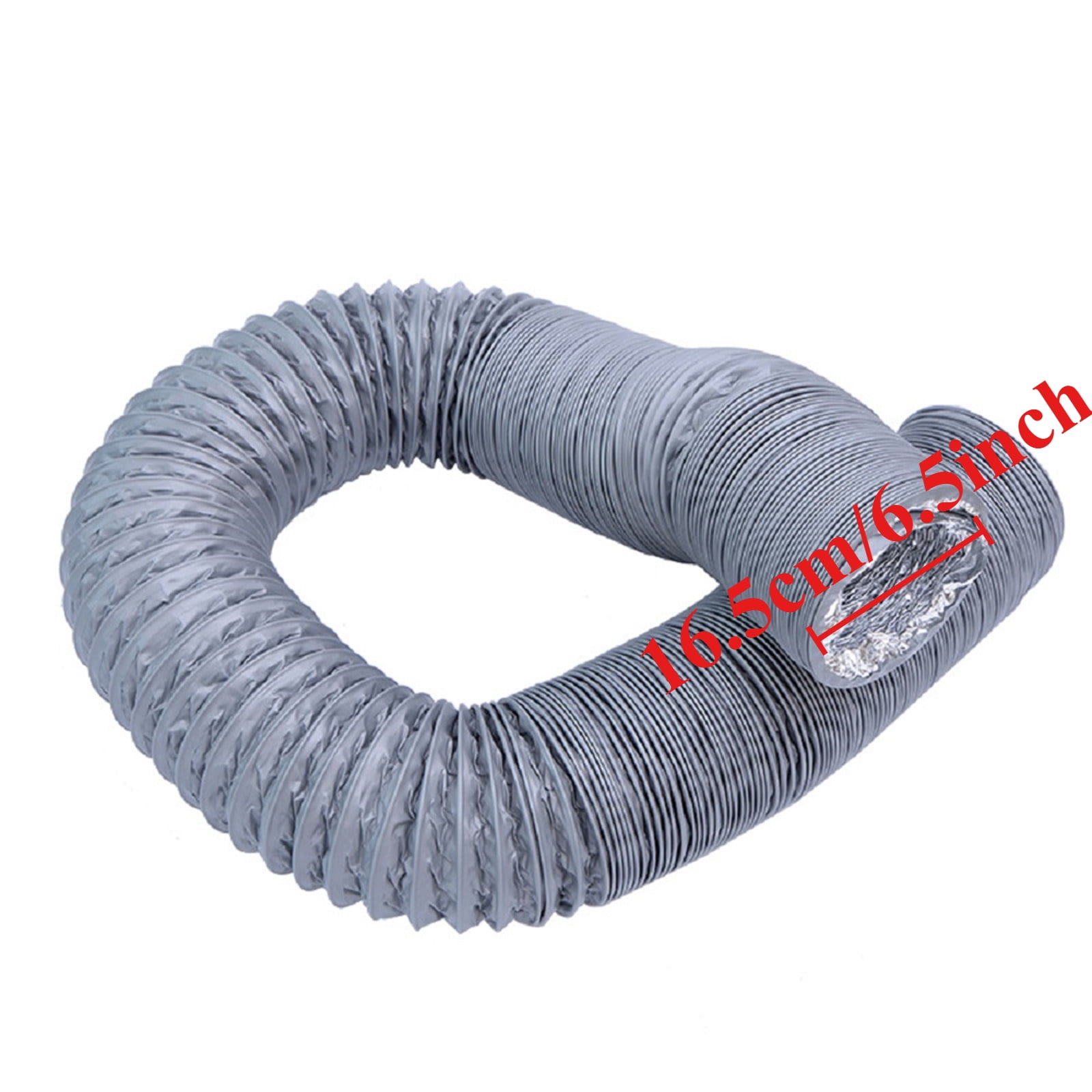 Portable Air Conditioner Exhaust Hose 600CM Flexible Aluminum Dryer Vent Ducting HVAC Ventilation Gray