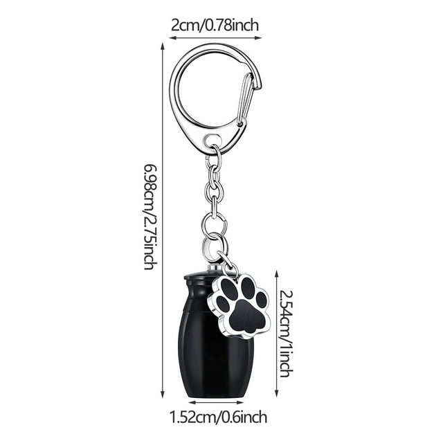 Urnas para Cenizas 2 Urnas para Mascotas Llavero, Urnas para Perros, con 2 Bolsas de Almacenamiento de Cenizas para Perros, Urna para Mascotas Pequeña, Colgante de Joyería, Impresión de Pata, Urnas Pa