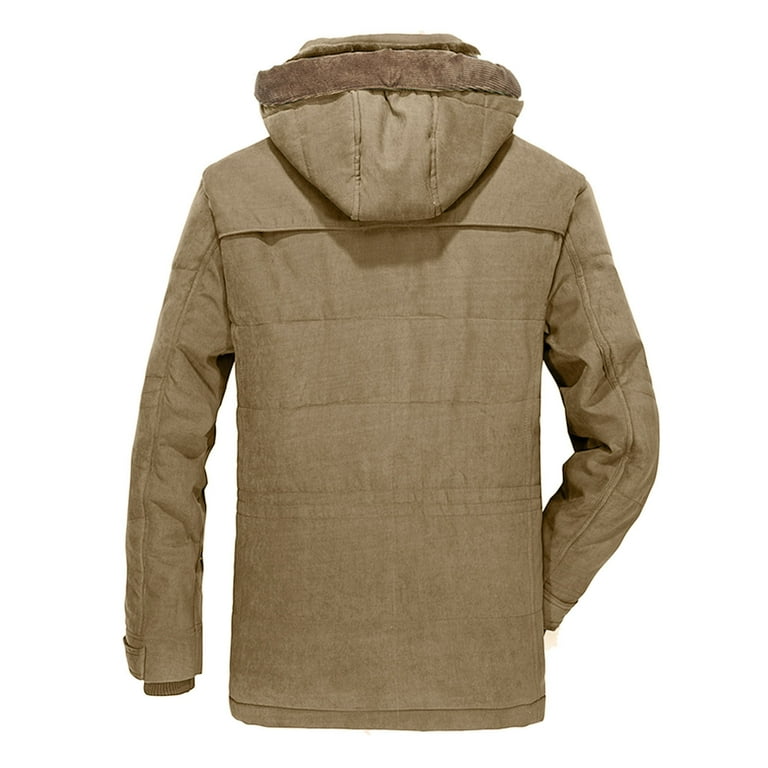 Mens Canvas Work Coats down Hoodie Mens Autumn And Winter Fashion