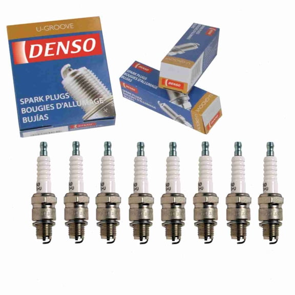 8 pc DENSO 4038 Standard U-Groove Spark Plugs for W24FS-U Ignition Wire Secondary
