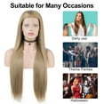 thumbnail image 6 of Unique Bargains Lace Front Lightweight Wigs Long Straight Hair for Women Lady Blonde, 6 of 7