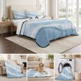 thumbnail image 6 of Full Quilt Set 78''x90'', Ombre Blue Waves Lightweight Summer Bedspread Coverlet Set with 2 Pillow Shams, Gradient Coastal Beach Sandy Ocean Breathable All Season Quilt Bedding for Bedroom/Guest Room, 6 of 9