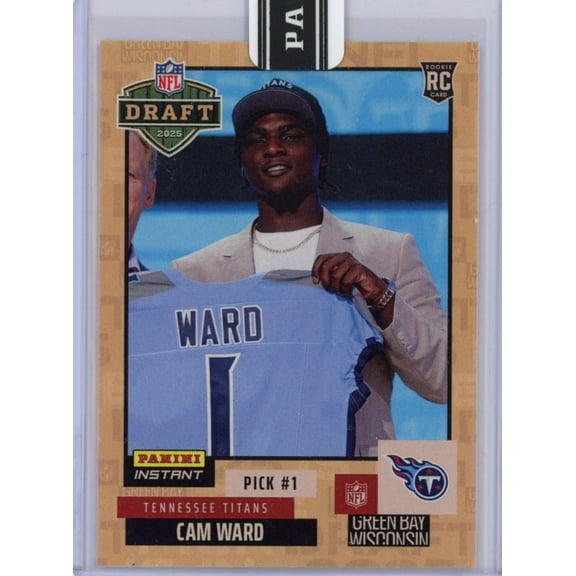 2025 Panini Instant NFL Cam Ward #DN1 Draft Night Beige /25 Tennessee Titans Rookie RC Football Card