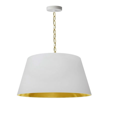 

1LT Brynn Medium Pendant WHT/GLD Shade AGB