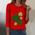 thumbnail image 5 of felwors Womens 3/4 Sleeve Crew Neck Valentine T Shirts Love Heart Printed Graphic Tee Tops (Red, XXL), 5 of 8