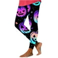 thumbnail image 4 of laiqvcdr Women's Halloween Print Yoga Pants Fashionable Seasonal Pattern Leggings High Waist Comfortable Stretch Workout Running Tights Casual Athletic Wear Full Length, 4 of 7