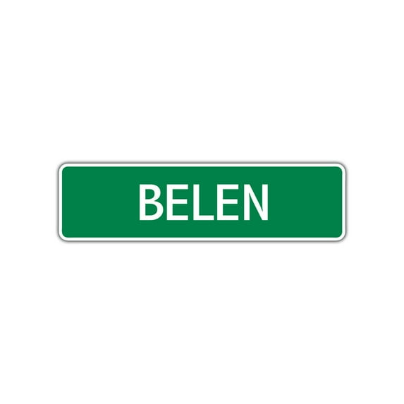 Belen Girls Children Name Letter Printed Label Indoor Outdoor Unique Wall Plaque Decoration Novelty Aluminum Metal Sign 4"x13.5"