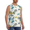 thumbnail image 2 of Balery Watercolor Leaves Men's Sleeveless Muscle Shirts Workout Tank Top, Moisture Wicking, Odor Protection-X-Large, 2 of 8