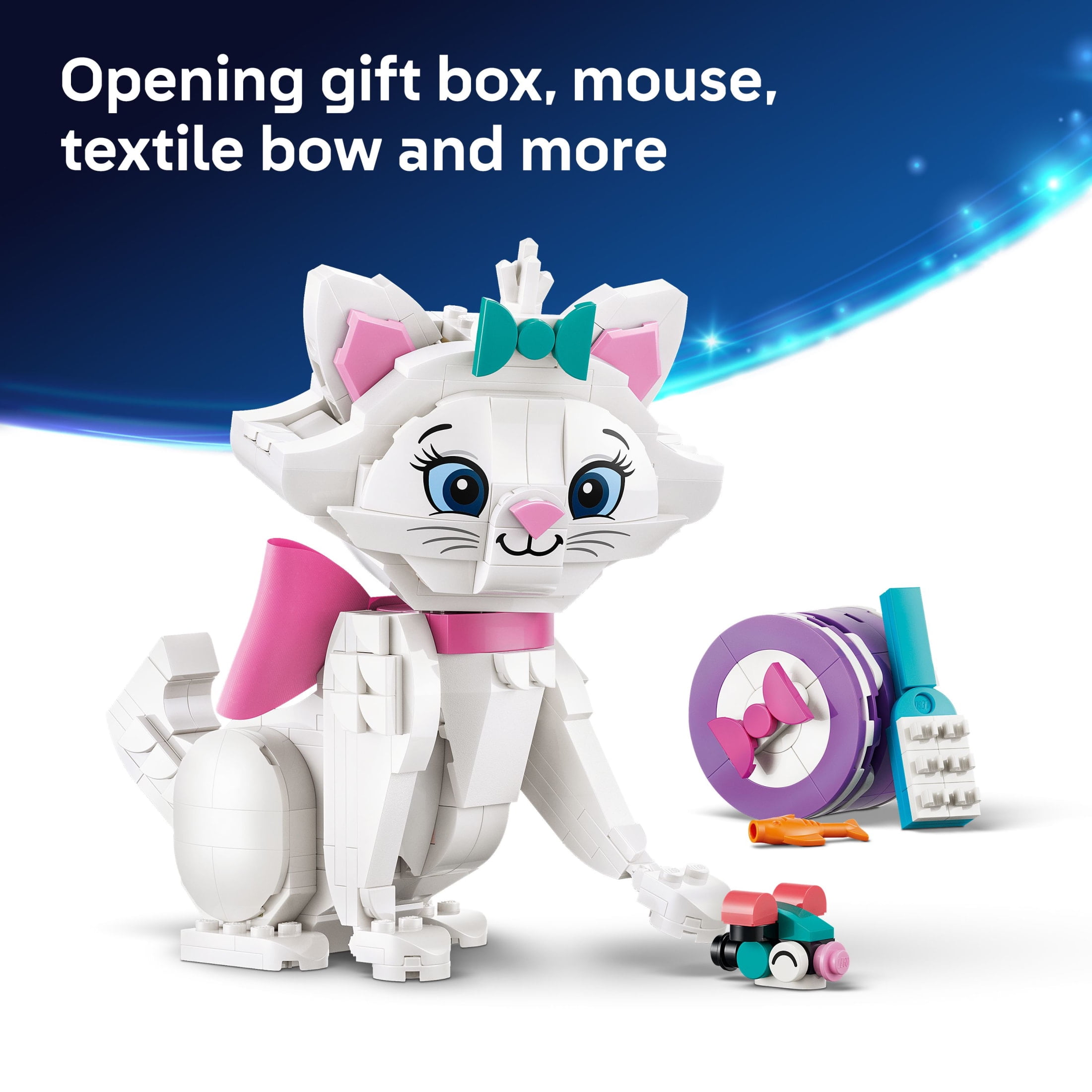 LEGO Disney The Aristocats Adorable Marie Toy Building Set - Bedroom or Desk Decor for Girls & Boys, Ages 7+ - Disney Gifts for Kids & Fans - 43286