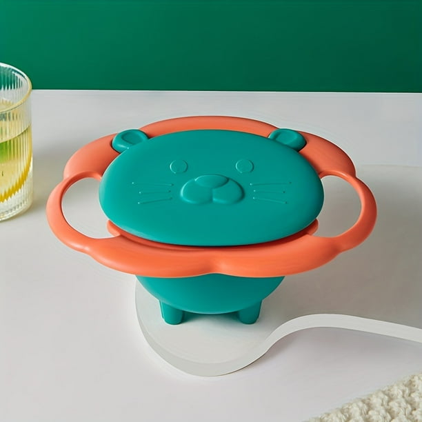 360 Degree Rotation Spill Resistant Gyro Bowl With Lid For Toddler