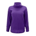 thumbnail image 2 of Sweaters for Women Women's Turtle-neck Knit Top Casual Long Sleeve Pullover Sweater Shirt Winter Fall Clothes 2023 Purple, 2 of 6