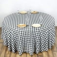 thumbnail image 4 of BalsaCircle 120" Round Gingham Checkered Polyester Tablecloth Black, 4 of 5