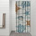thumbnail image 3 of Ocean Theme Starfish Shower Curtain Liner - Marine Life Water Resistant Fabric, Washable Tropical Bathroom Decor for Coastal Homes,36x72in, 3 of 5