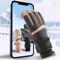 thumbnail image 6 of beishanbush Gloves Mittens Winter Premium Leather Work and Downhill Ski Gloves Leather Mitten Waterproof Men Women Motorcycle Black, 6 of 7