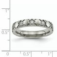thumbnail image 6 of Titanium Polished Criss Cross Grooved CZ Ring, 6 of 10