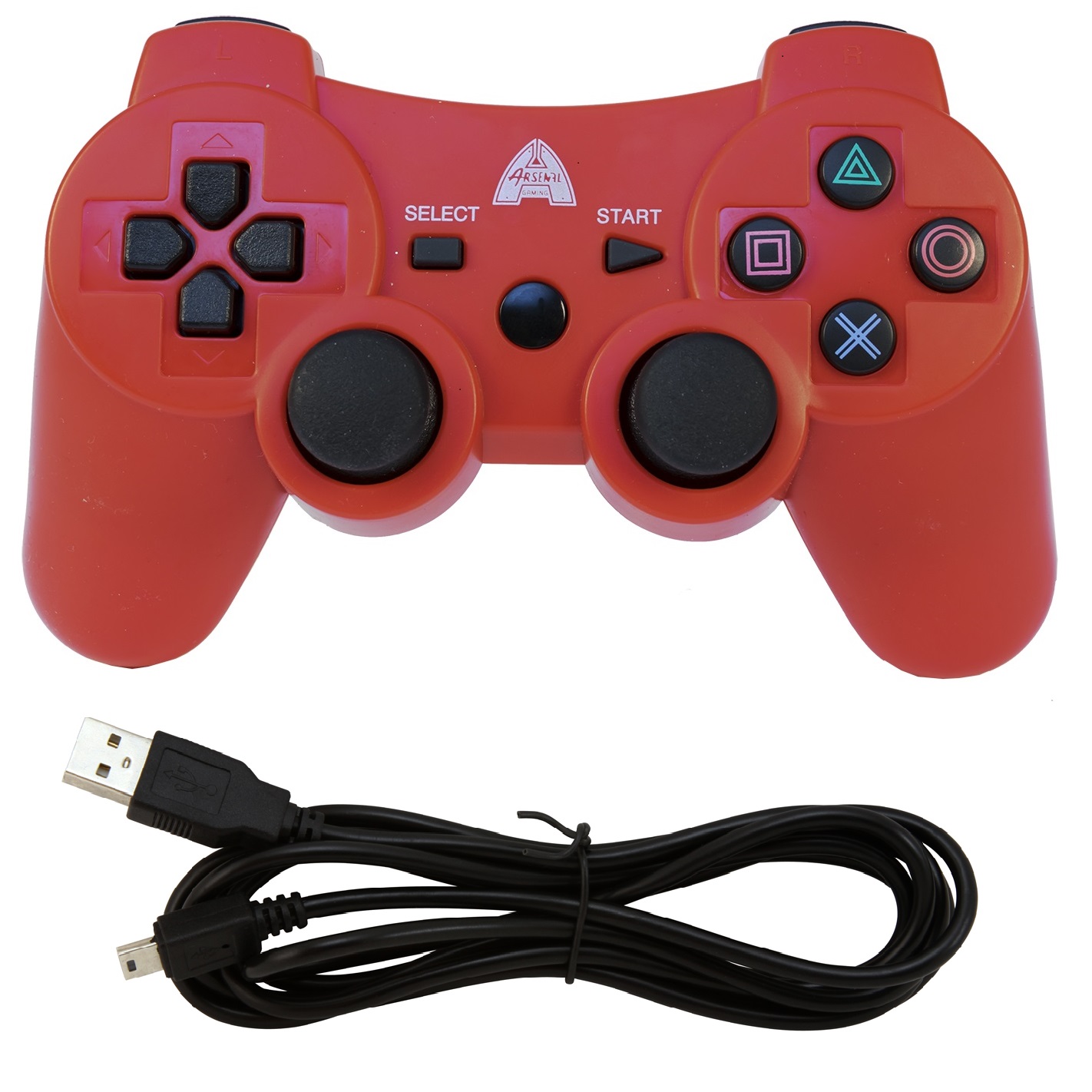 Arsenal Gaming PlayStation3 Wireless Rechargeable Bluetooth Controller, Red ap3con4r - image 2 of 2