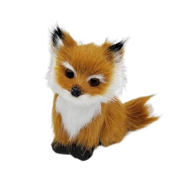 Yoone Lindo Simulación Zorro Encantador Mini Animal Realista Figura de Peluche Juguete Adorno Plástico Piel Sintética Fo