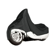 Armor Shield Motorcycle Deluxe Protective Storage Cover Fits Vehicles 500 to 1400cc with Small Fairing, Black/Silver