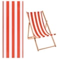 thumbnail image 1 of Uxcell Toile de Remplacement pour Chaise Longue de Plage 41x113cm Rayée Rouge, 1 of 7