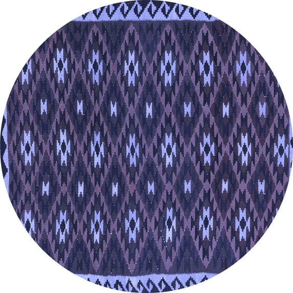 Ahgly Company Machine Washable Indoor Round Persian Blue Traditional Area Rugs, 5' Round