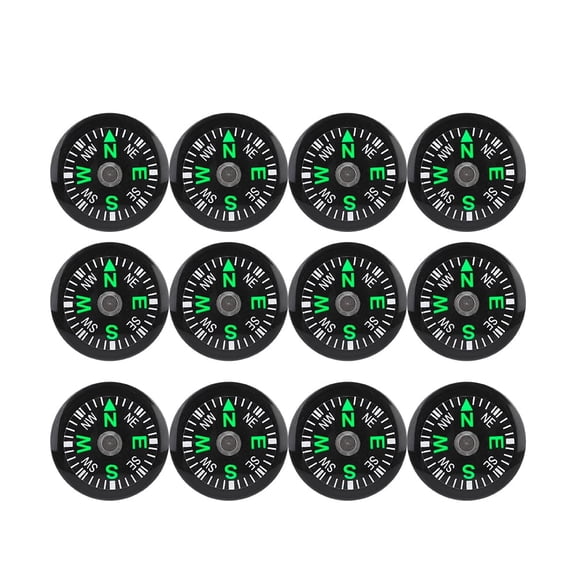 YLSHRF Compass Button Compass 20mm 12pcs Mini Pocket Oil Filled Compass for Hiking Camping Outdoor Activities Accessory