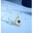 thumbnail image 5 of Moon Astronaut Pendant Necklace for Women Silver Plated Unisex Adjustable Link Chain Cute Charm Couple Friends Necklaces Unique Birthday Valentine Jewelry Souvenir Gift, 5 of 6