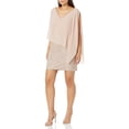 thumbnail image 1 of J Kara Robe Cocktail Courte à Perles pour Femmes, Blush/blush/argent, 10, 1 of 4