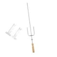 thumbnail image 2 of BBQ Fork Spit Grill Grill Universal Fácil de limpiar Kabob Sticks Brocheta de parrilla para Vegetas de picnic Al aire libre Hot Dogs, 2 of 8