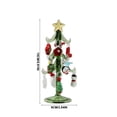 thumbnail image 3 of Tabletop Glass Christmas Tree Ornament Set, Mini Tree with Detachable Hanging Decorations for Office Desk Mantel Home Holiday Winter Decor, 3 of 7