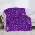 thumbnail image 3 of Yiaed Purple Glitter Print Blanket Throw Blanket Soft Cozy Flannel Blanket for Home Bed Sofa Couch Chair-40"x30", 3 of 6