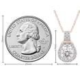 thumbnail image 6 of 6.5MM Round Cut Lab Created Moissanite Diamond Teardrop Halo Pendant Necklace In 14k Rose Gold Over Sterling Silver 18" Chain (G-H Color,VVS1 Clarity,1.20 Cttw), 6 of 7