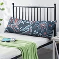 thumbnail image 2 of Paisley Long Body Pillow Cover - Vintage Bohemian Floral Print, Soft & Breathable Ethnic Fabric, Hidden Zipper, 20"x54" - Elegant Home Decor Gift for Side Sleepers & Pregnancy Support, 2 of 7